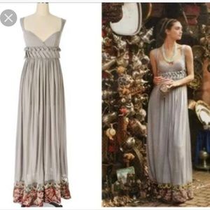 Anthropologie gray maxi gown Small